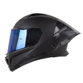 Casco Shaft 596 Solid Negro Gris Visor Iridium Azul
